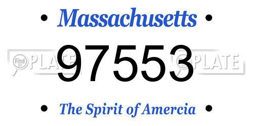 97553 Massachusetts License Plate
