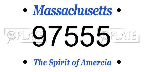 97555 Massachusetts License Plate
