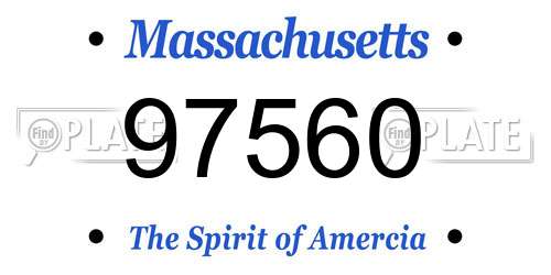 97560 Massachusetts License Plate
