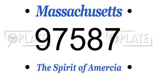 97587 Massachusetts License Plate
