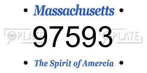 97593 Massachusetts License Plate