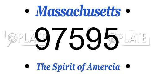 97595 Massachusetts License Plate