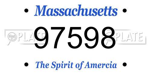 97598 Massachusetts License Plate