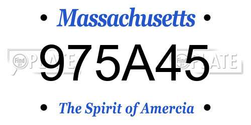 975A45 Massachusetts License Plate