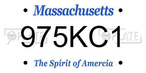975KC1 Massachusetts License Plate