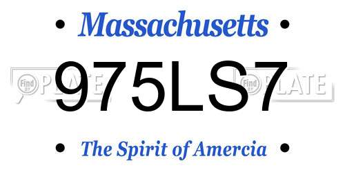 975LS7 Massachusetts License Plate