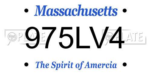975LV4 Massachusetts License Plate