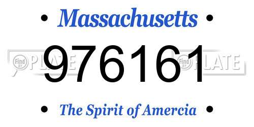 976161 Massachusetts License Plate