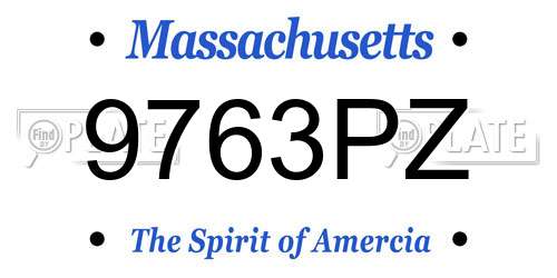 9763PZ Massachusetts License Plate