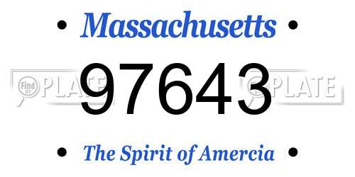 97643 Massachusetts License Plate