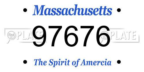 97676 Massachusetts License Plate