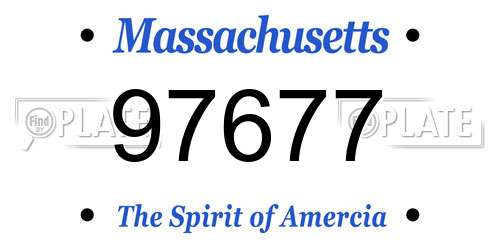 97677 Massachusetts License Plate