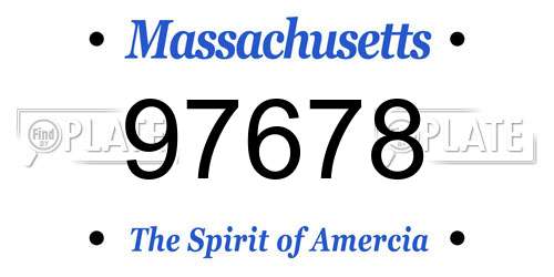 97678 Massachusetts License Plate