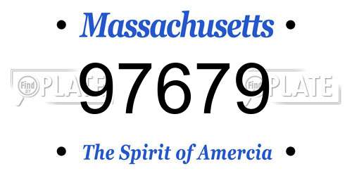 97679 Massachusetts License Plate