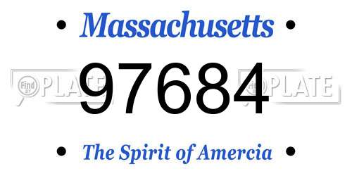 97684 Massachusetts License Plate