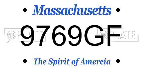 9769GF Massachusetts License Plate