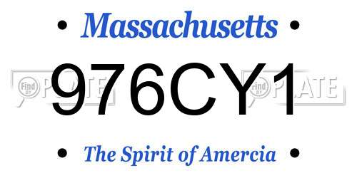 976CY1 Massachusetts License Plate