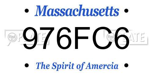 976FC6 Massachusetts License Plate