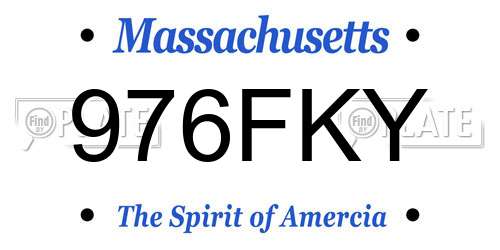 976FKY Massachusetts License Plate