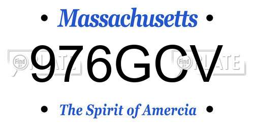 976GCV Massachusetts License Plate