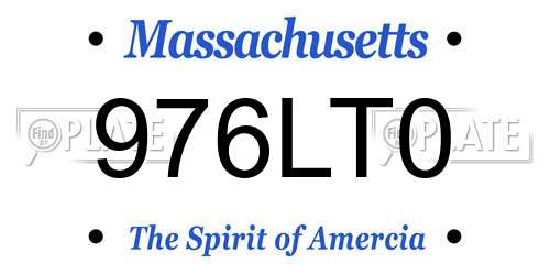 976LT0 Massachusetts License Plate