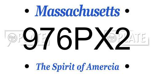 976PX2 Massachusetts License Plate