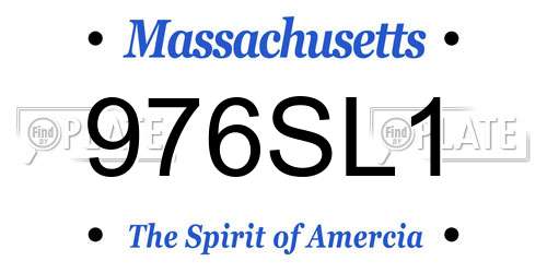 976SL1 Massachusetts License Plate