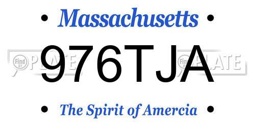 976TJA Massachusetts License Plate