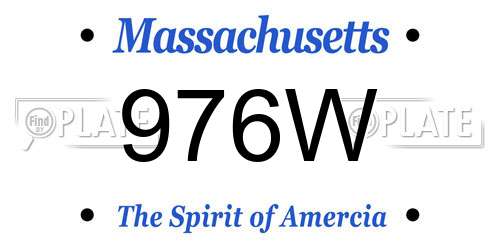 976W Massachusetts License Plate