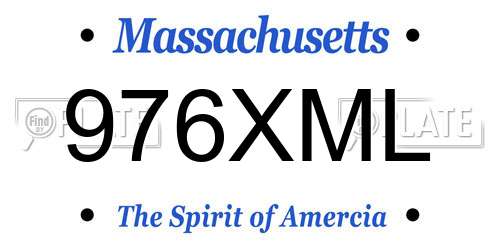 976XML Massachusetts License Plate