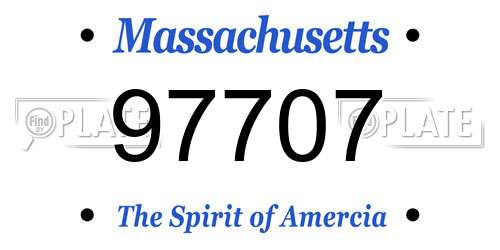 97707 Massachusetts License Plate