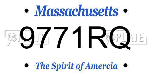 9771RQ Massachusetts License Plate