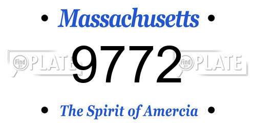 9772 Massachusetts License Plate
