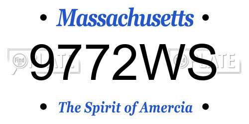 9772WS Massachusetts License Plate