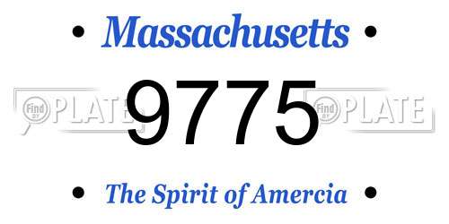 9775 Massachusetts License Plate