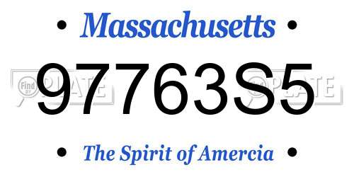 97763S5 Massachusetts License Plate