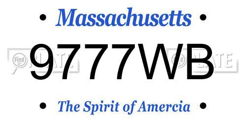 9777WB Massachusetts License Plate