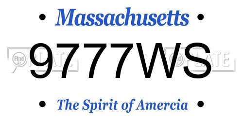 9777WS Massachusetts License Plate