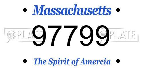 97799 Massachusetts License Plate