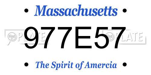 977E57 Massachusetts License Plate