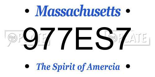 977ES7 Massachusetts License Plate