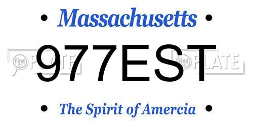977EST Massachusetts License Plate
