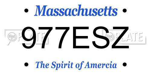 977ESZ Massachusetts License Plate