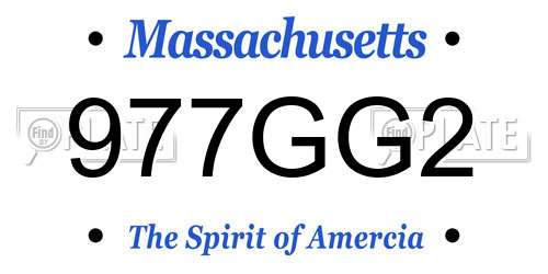 977GG2 Massachusetts License Plate