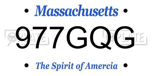977GQG Massachusetts License Plate