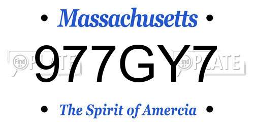 977GY7 Massachusetts License Plate