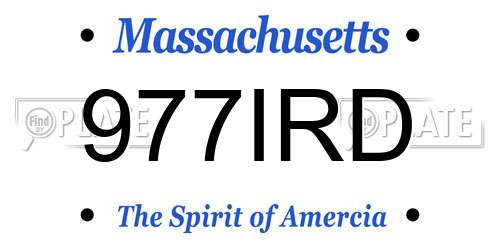 977IRD Massachusetts License Plate
