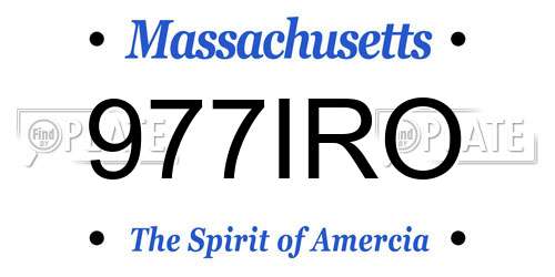 977IRO Massachusetts License Plate