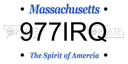 977IRQ Massachusetts License Plate