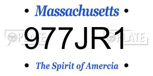 977JR1 Massachusetts License Plate